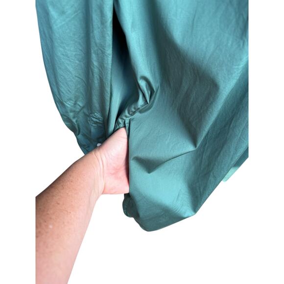 Frank & Eileen Green Tori Oversized Surplice Tuxedo Neck Button-Up Shirt Dress L - Picture 7 of 10